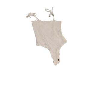 Amuse Society Tie Strap Ribbed White Bodysuit Sz M